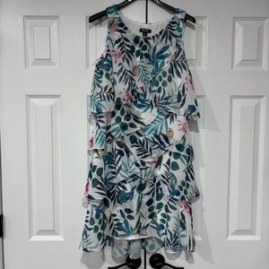 SLNY Women’s Tropical Sleeveless Waterfall Dress Size 10